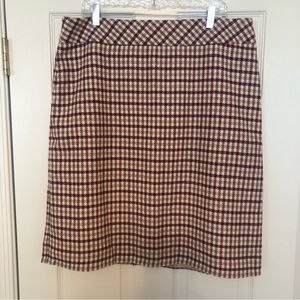 Wool blend Talbots plaid skirt. Size 16